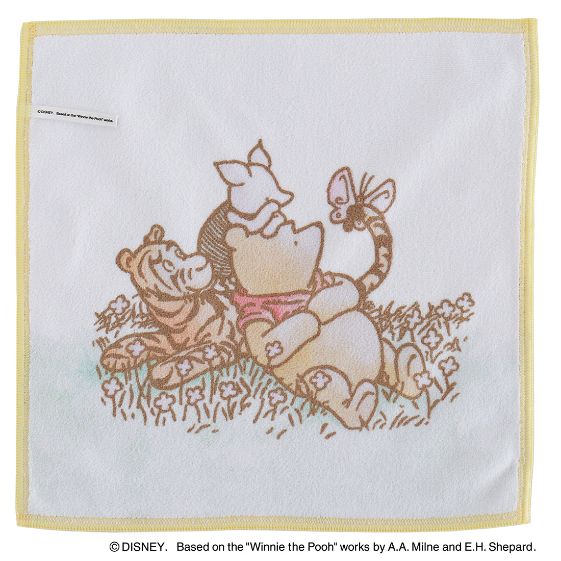 【PAUL & JOE × CLASSIC POOH】リバーシブルスマホ・メガネ拭きハンカチ（くまのプーさん・イエロー）