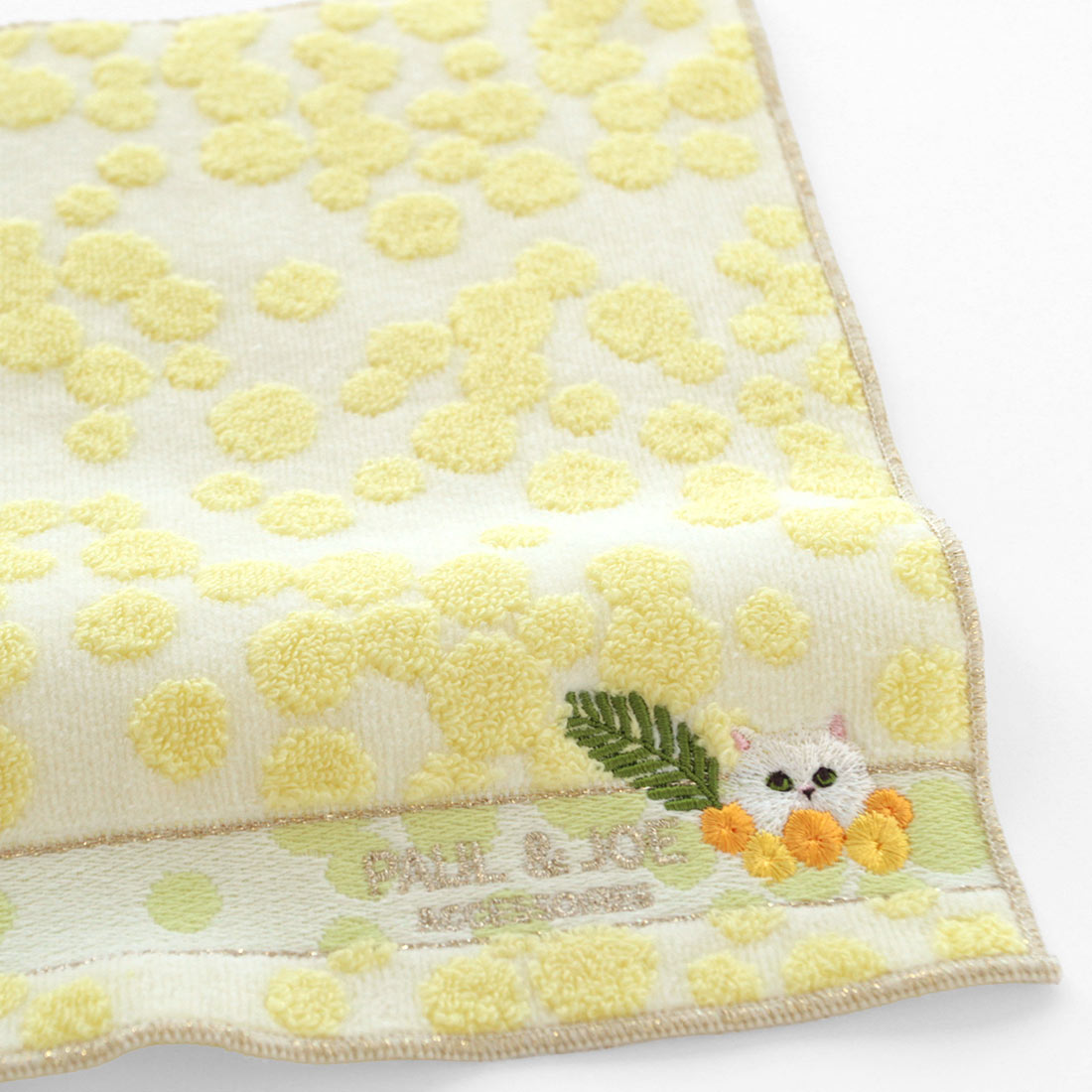 【ミモザ】タオルハンカチ（アイボリー）