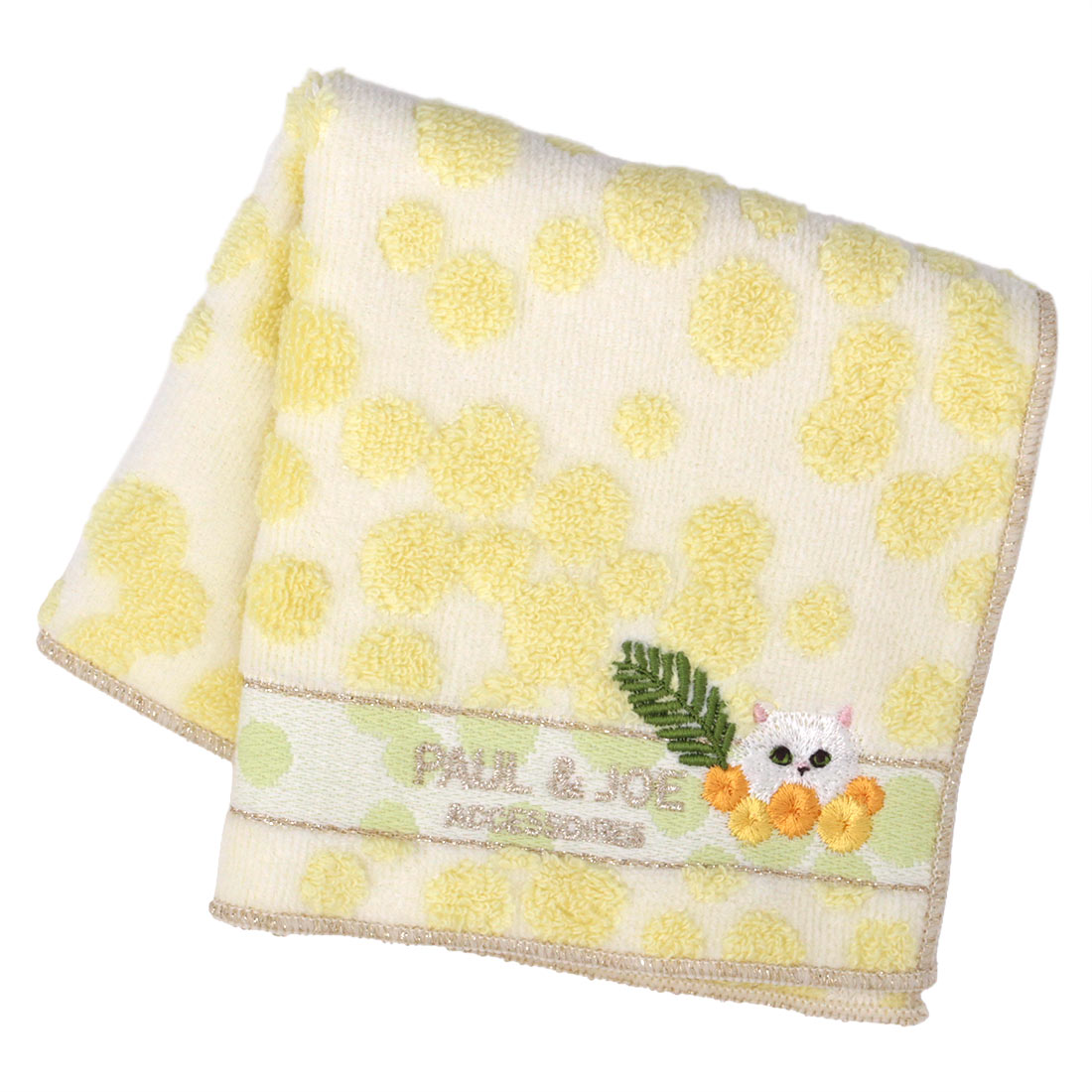 【ミモザ】タオルハンカチ（アイボリー）