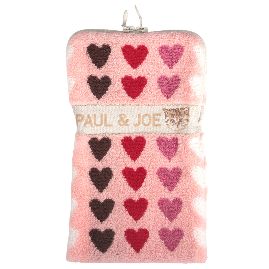 ファスナー付きタオル（ピンク）