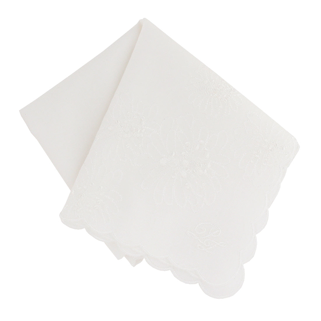 刺繡ハンカチ（クリザンテーム・オールホワイト）