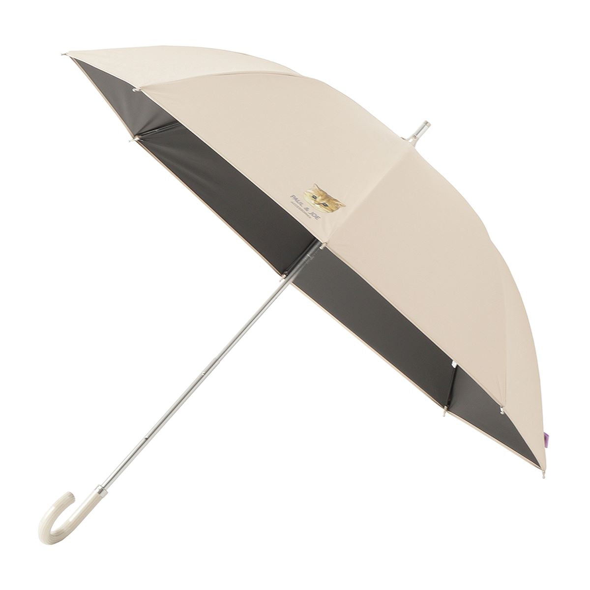 日傘（晴雨兼用）　長傘　ワンポイントヌネット　ベージュ【返品する】