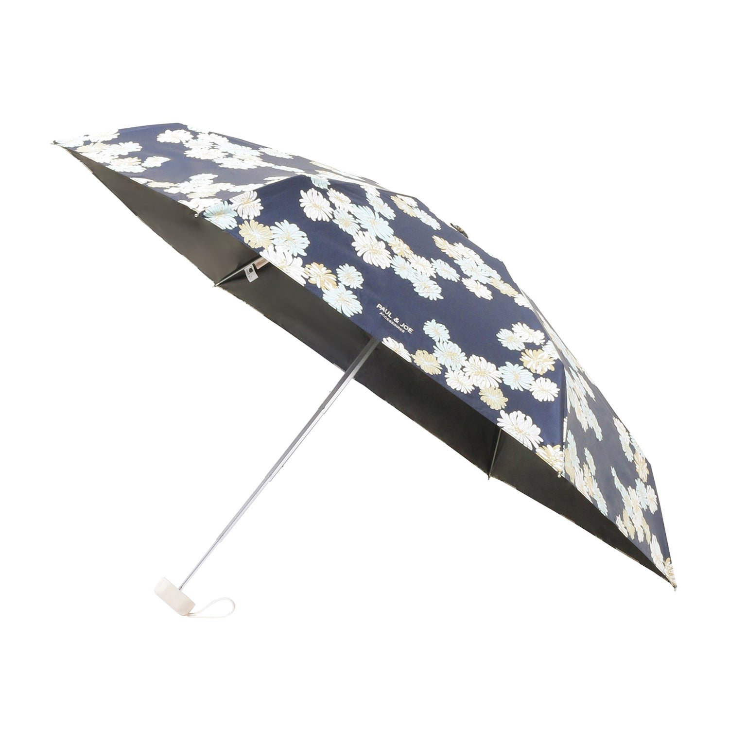 5段折りたたみ日傘（晴雨兼用）クリザンテーム　ネイビーブルー