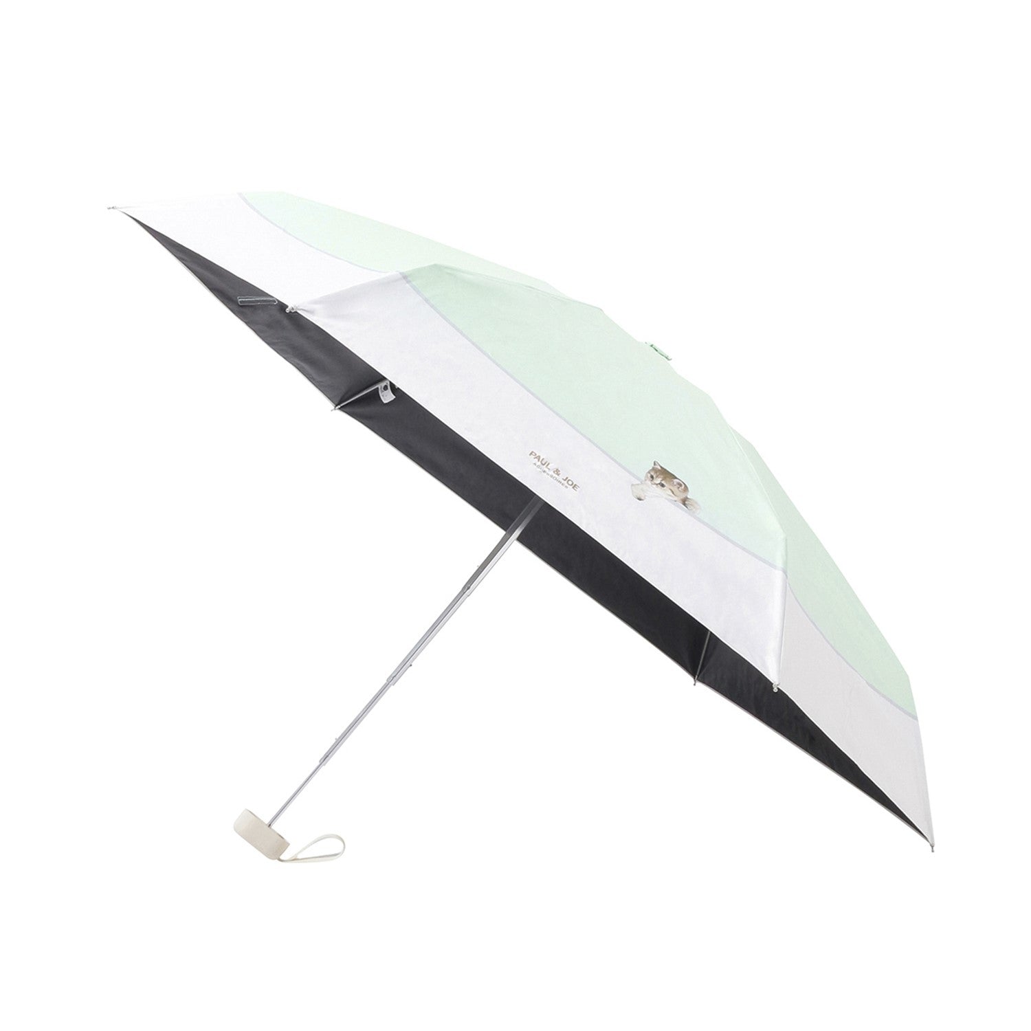 5段折りたたみ日傘（晴雨兼用）スィンギングヌネット　ミントグリーン