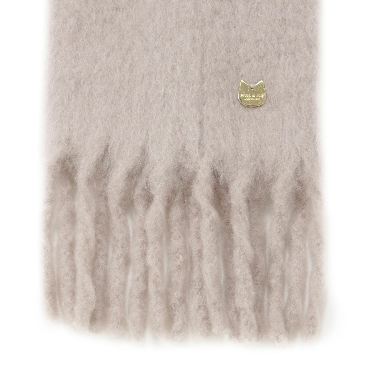 ウール混無地ボリュームマフラー　グレー