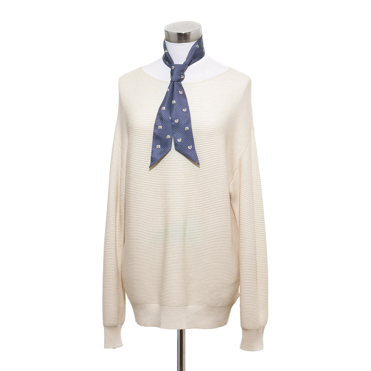 シルクシュシュツキナロースカーフ　ネイビー