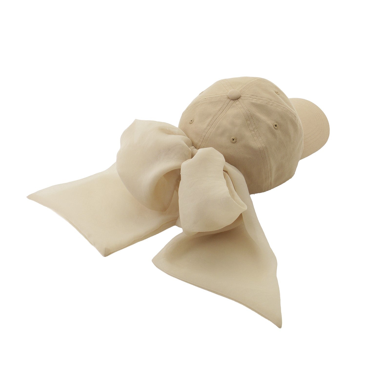ビッグリボンキャップ　ベージュ