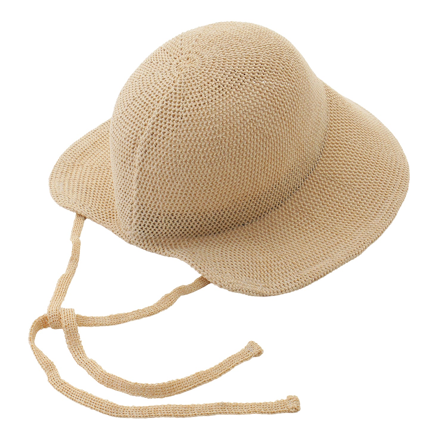 ひも付きボンネット　ベージュ