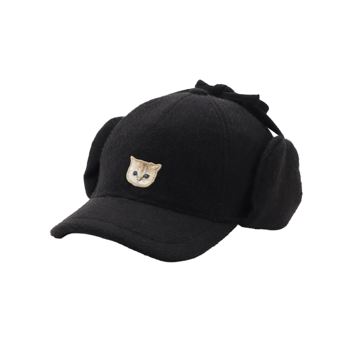 イヤーフラップキャップ　ブラック