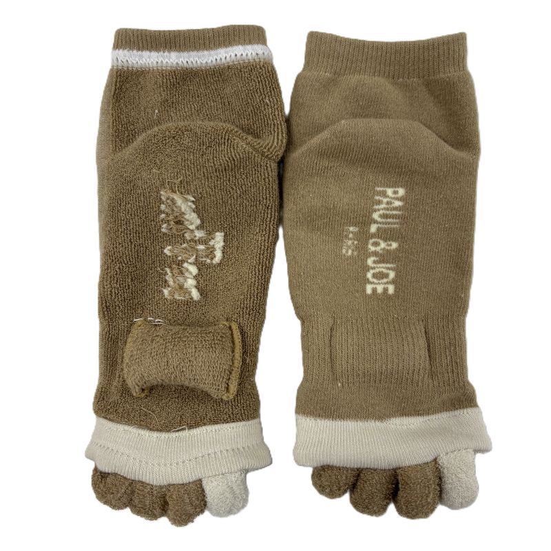 ヌネットワンポイント刺繍　セパレートソックス（ベージュ）