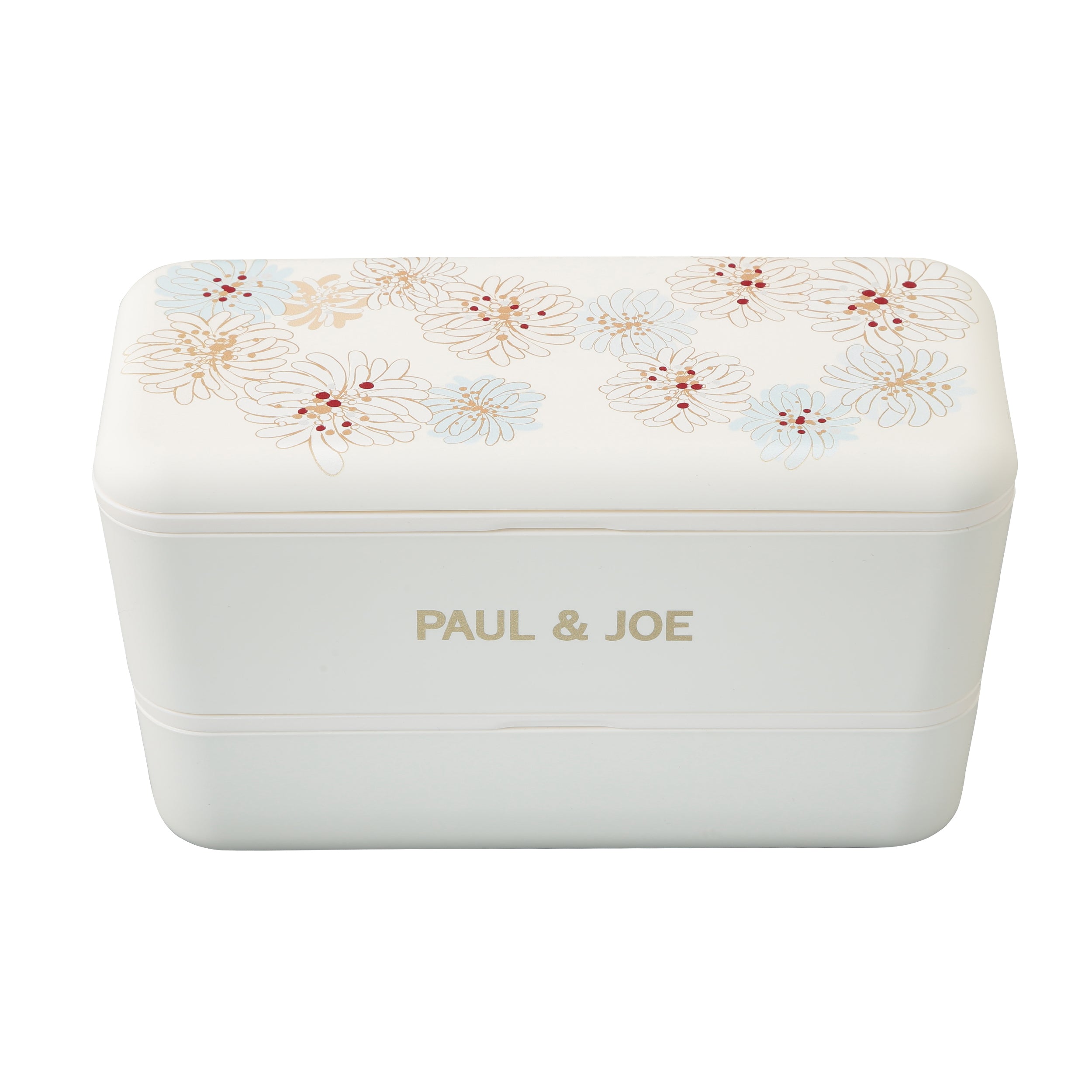 ランチボックス・長方形・2段 ＜クリザンテーム・ホワイト＞