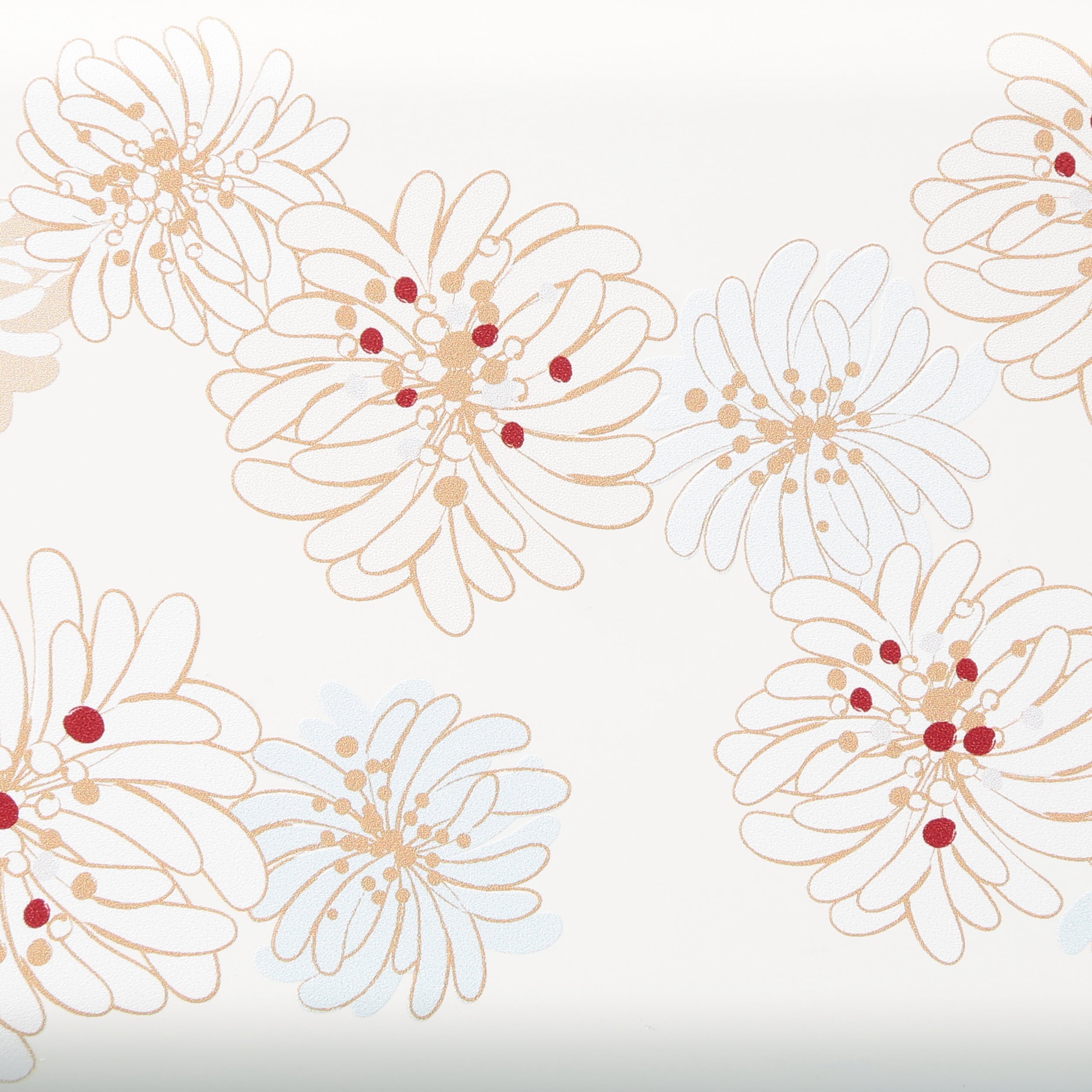 ランチボックス・長方形・2段 ＜クリザンテーム・ホワイト＞