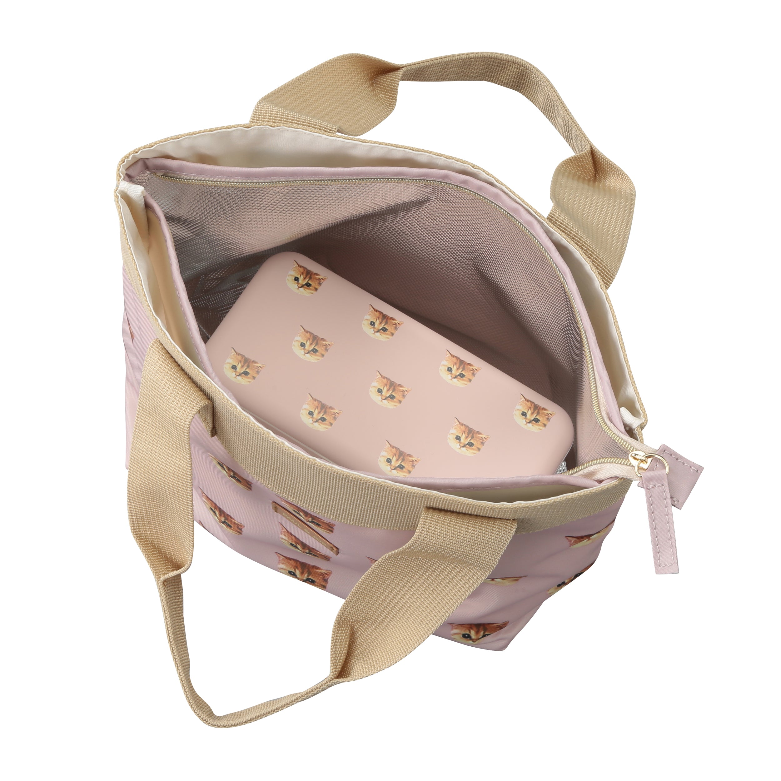 ランチトートバッグ＜ヌネット・ピンクベージュ＞