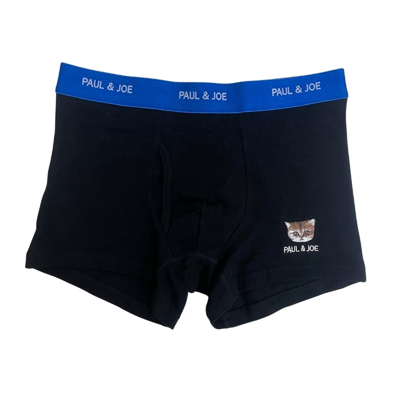 ヌネット刺繍柄　前開きボクサーパンツ（ブラック）