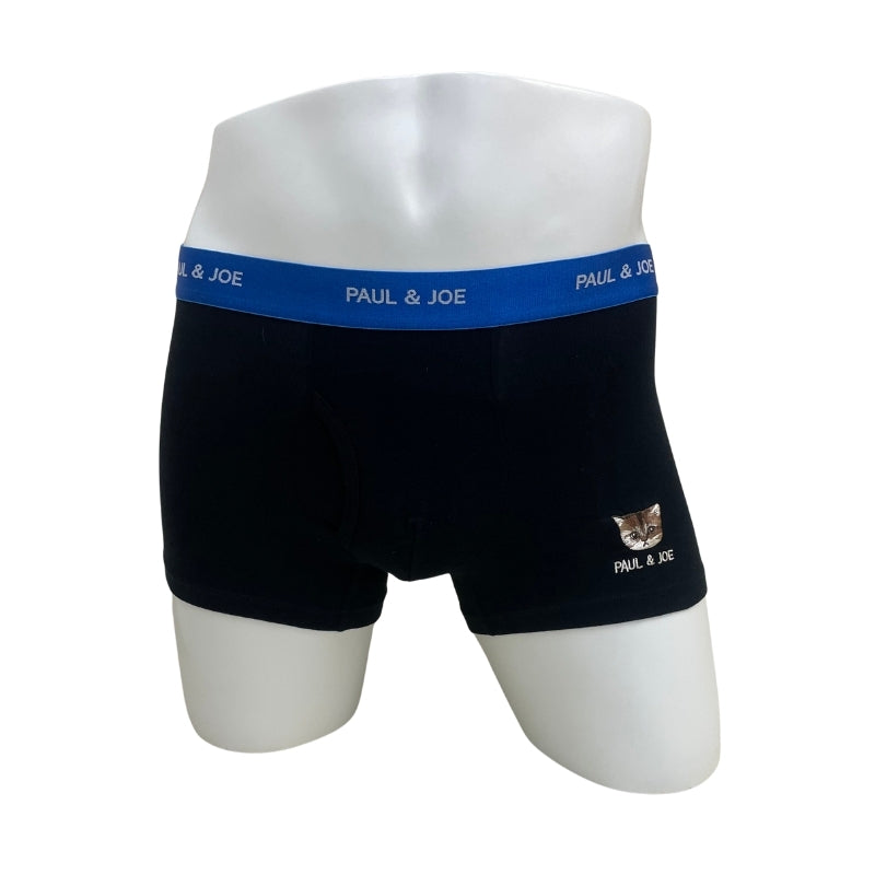 ヌネット刺繍柄　前開きボクサーパンツ（ブラック）