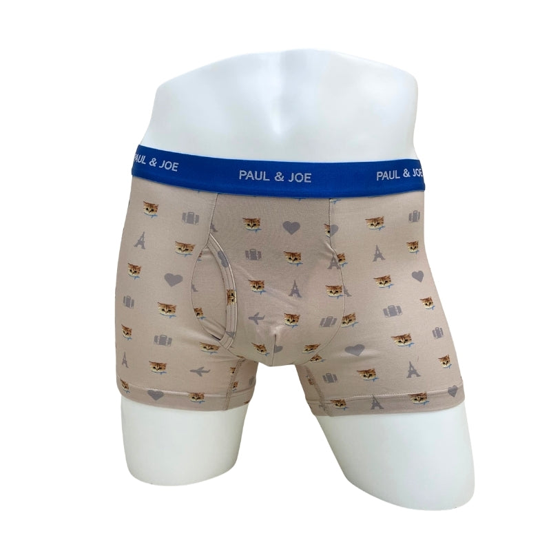 トラベルヌネット柄　前開きボクサーパンツ（ベージュ）