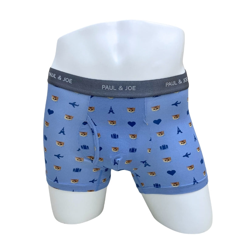 トラベルヌネット柄　前開きボクサーパンツ（サックス）