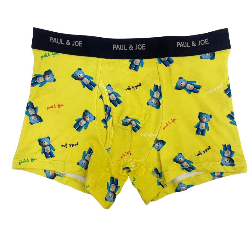 ブルーベアー柄　前開きボクサーパンツ（イエロー）