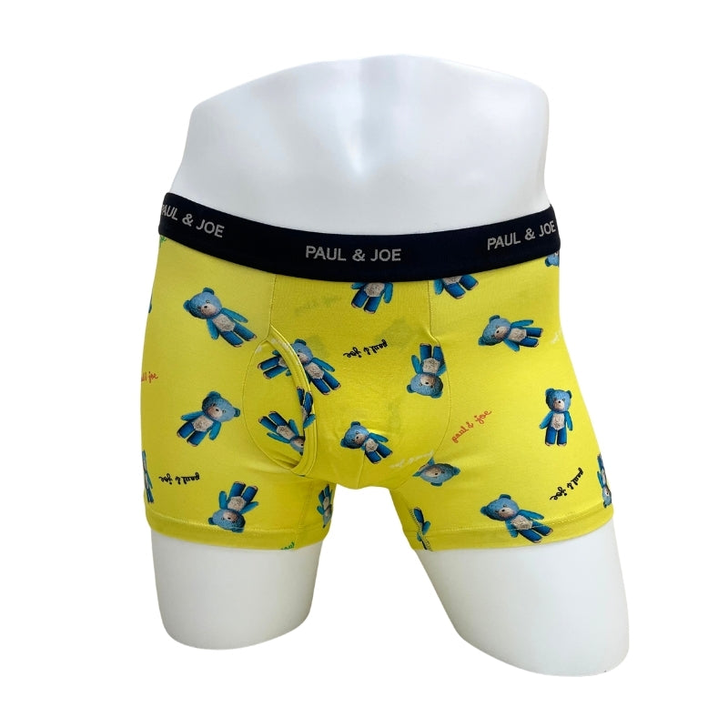 ブルーベアー柄　前開きボクサーパンツ（イエロー）
