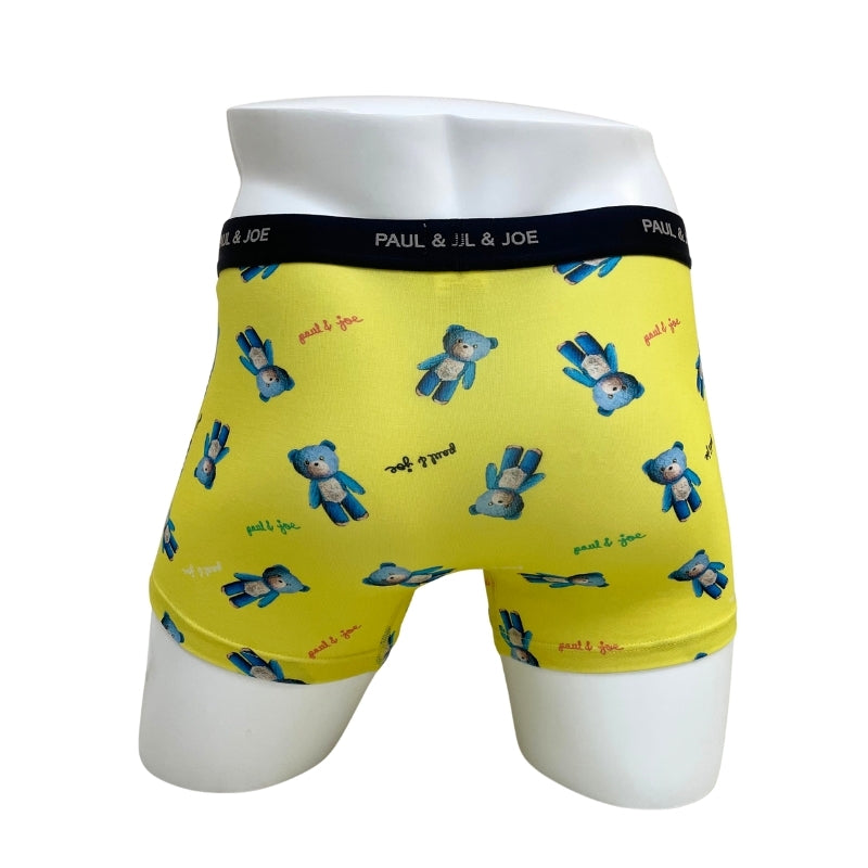 ブルーベアー柄　前開きボクサーパンツ（イエロー）