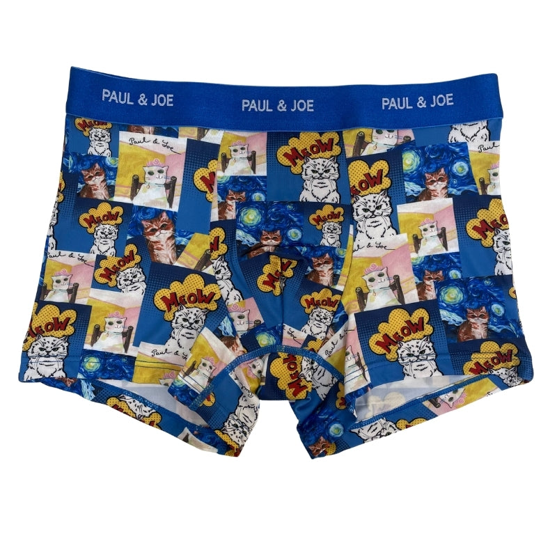 アート柄　前閉じボクサーパンツ（ブルー）