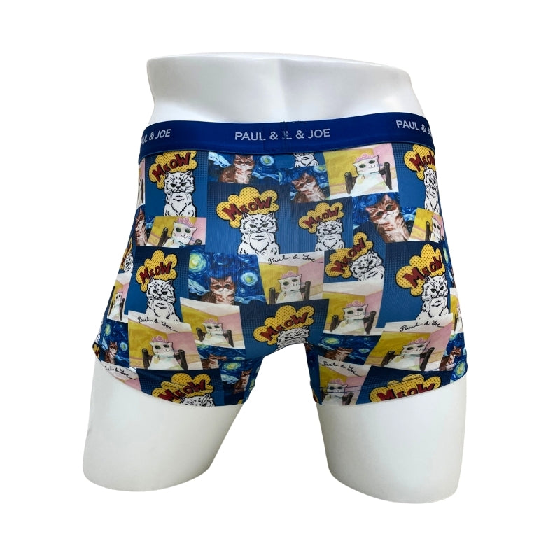 アート柄　前閉じボクサーパンツ（ブルー）