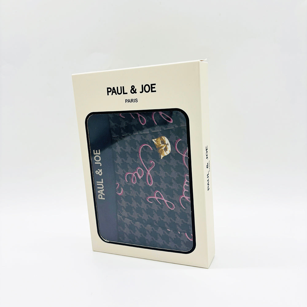 ハンドトゥース＆ヌネット柄　ボクサーパンツ（ブラック）