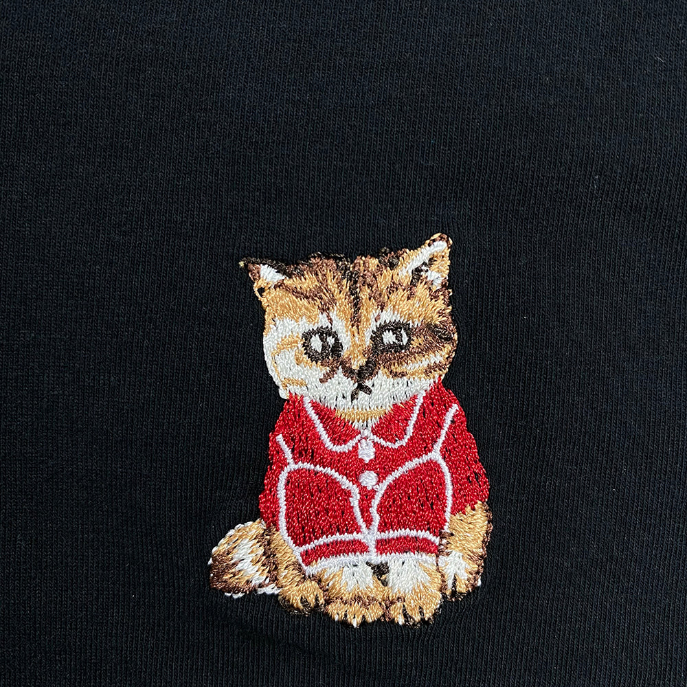 お座りヌネット刺繍ポーチ付　ボクサーパンツ（ブラック）