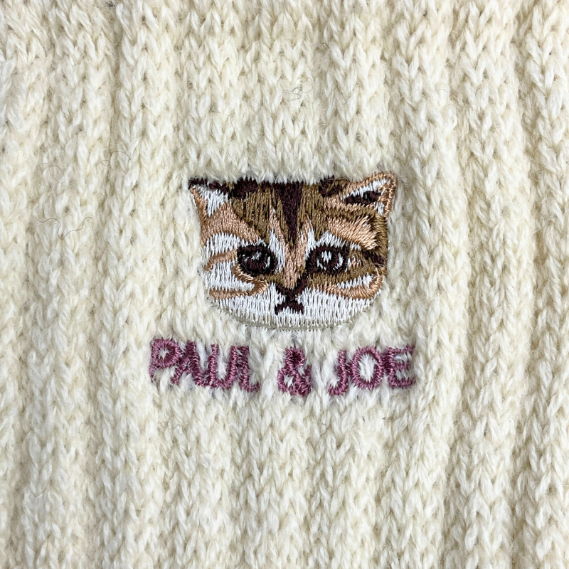 【レディース】ヌネット刺繍　レッグウォーマー（アイボリー）
