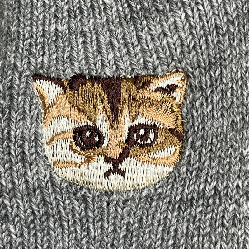 【レディース】ハマグリ無地ヌネット刺繍　ルームソックス（グレー）