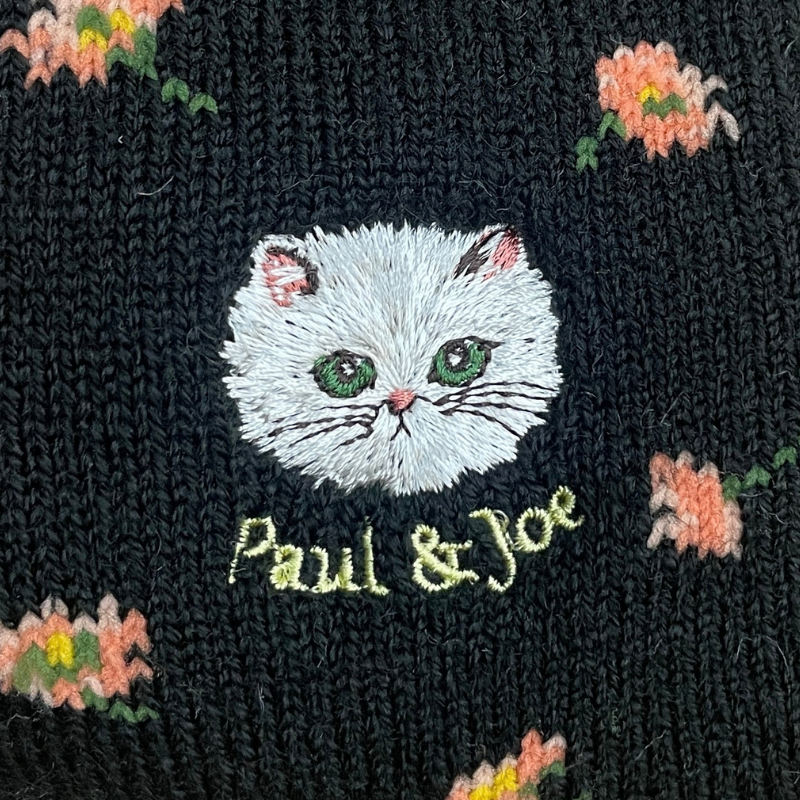【レディース】小花柄ジプシー刺繍　ルームソックス（ブラック）