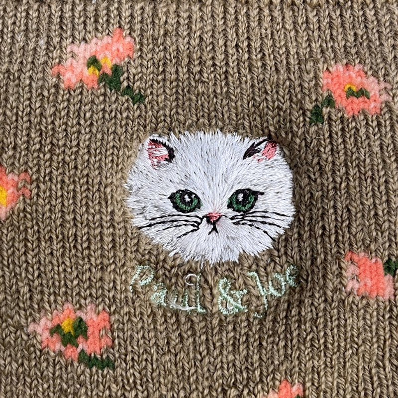 【レディース】小花柄ジプシー刺繍　ルームソックス（ベージュ）