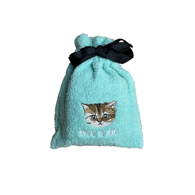 ヌネット刺繍巾着入り　マシュマロルームソックス（ミント）