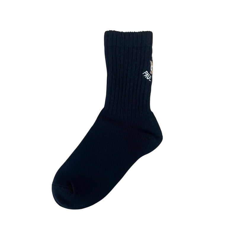 【レディース】アメリブカレッジロゴ刺繍ソックス（ブラック）