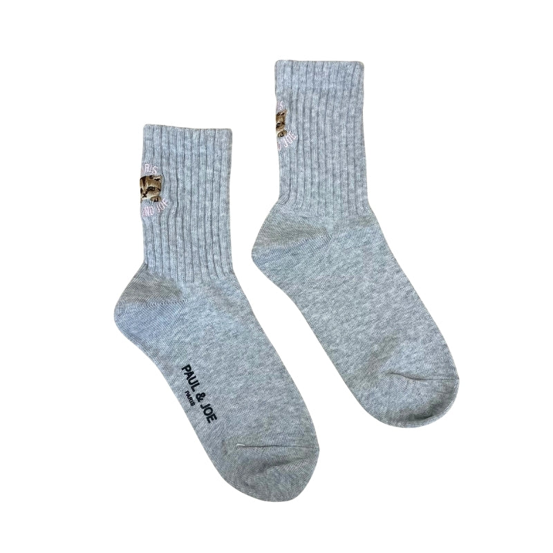 【レディース】アメリブカレッジロゴ刺繍ソックス（グレー）