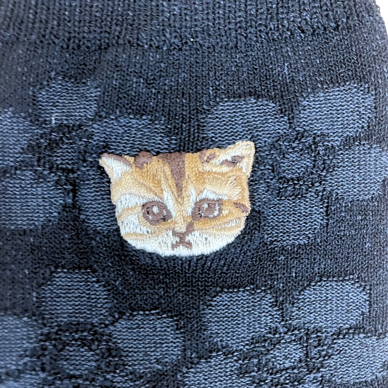 【レディース】花柄ヌネット刺繍ソックス（ブラック）