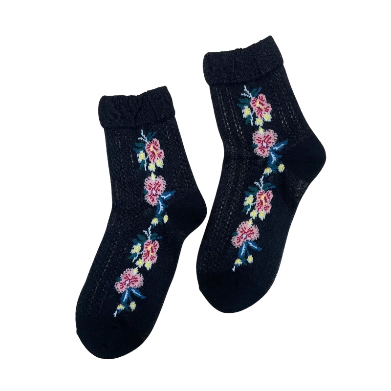 Liscalla 花柄ロングソックス 2点セット Liscalla 花柄ロングソックス