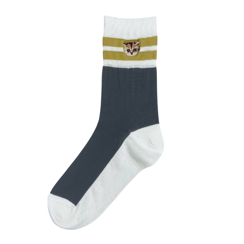 【レディース】シースルーヌネット刺繍 ソックス（アイボリー）