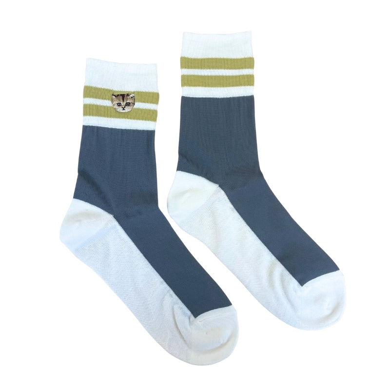 【レディース】シースルーヌネット刺繍 ソックス（アイボリー）