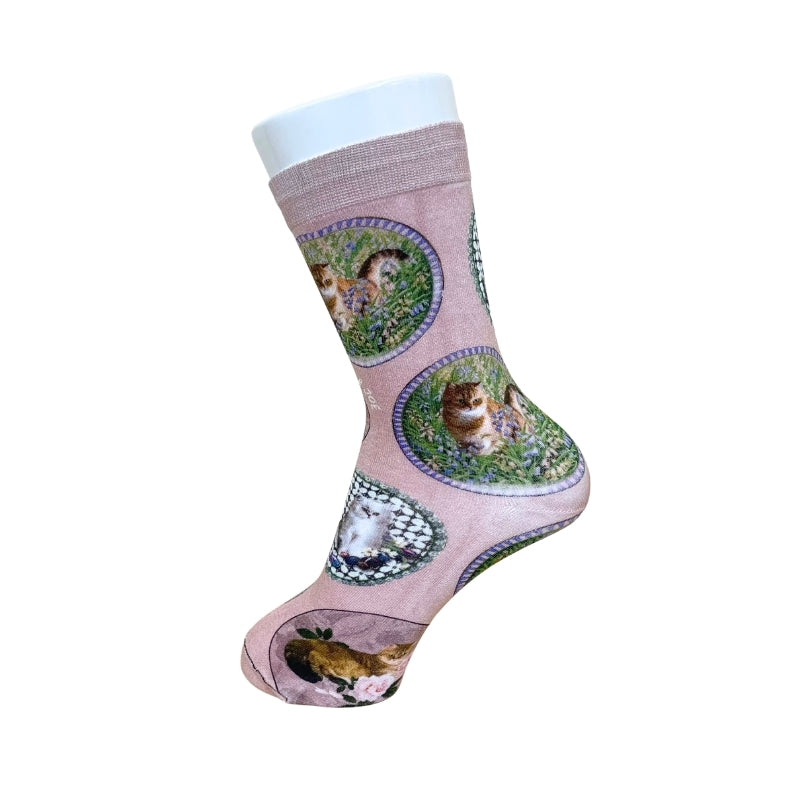 【レディース】ジプシー＆ヌネットサークルプリント柄 ソックス（ピンク）