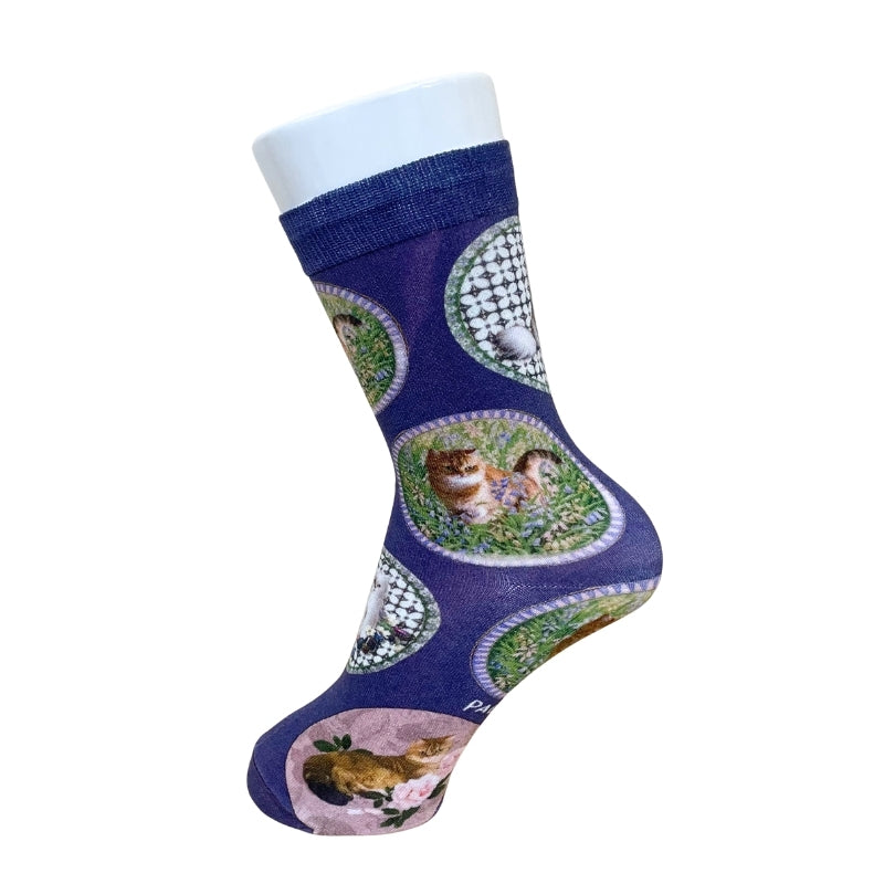 【レディース】ジプシー＆ヌネットサークルプリント柄 ソックス（パープル）