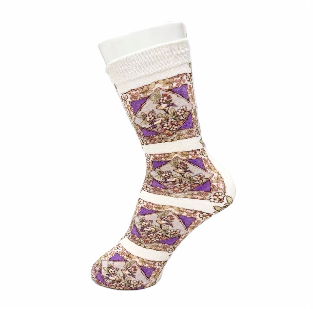 【レディース】Bird&Flowerプリントソックス