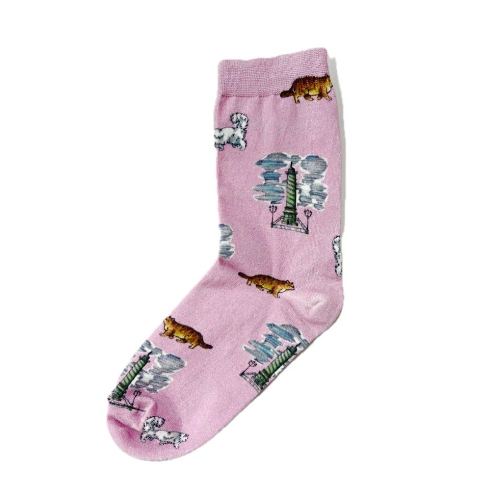 BERLUTI プリントソックス グレー/ピンク 箱付き ポール＆ジョー,ウイックス,ソックス,レディース｜ポール ＆ ジョー