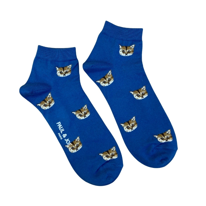 【メンズ】ヌネットフェイス総柄　ショートソックス（ネイビー）