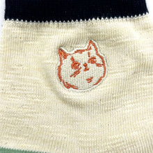 ワンポイント猫刺繍(アイボリー)