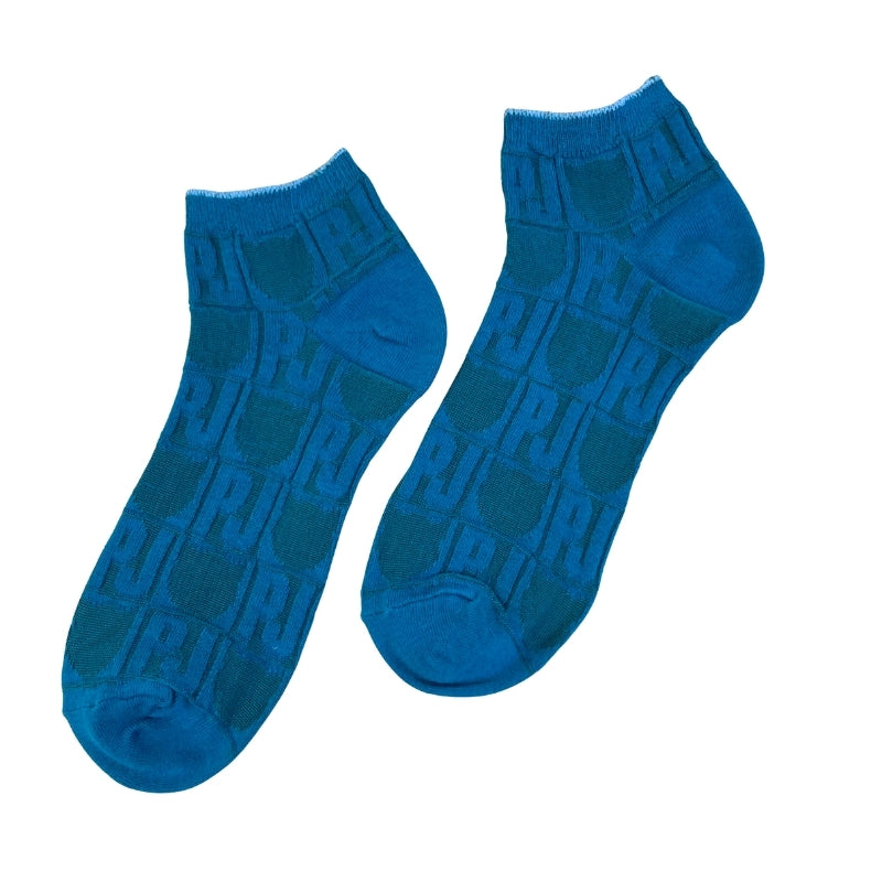 【メンズ】PJ＆猫シルエット総柄　ショート丈ソックス（ダークグリーン）