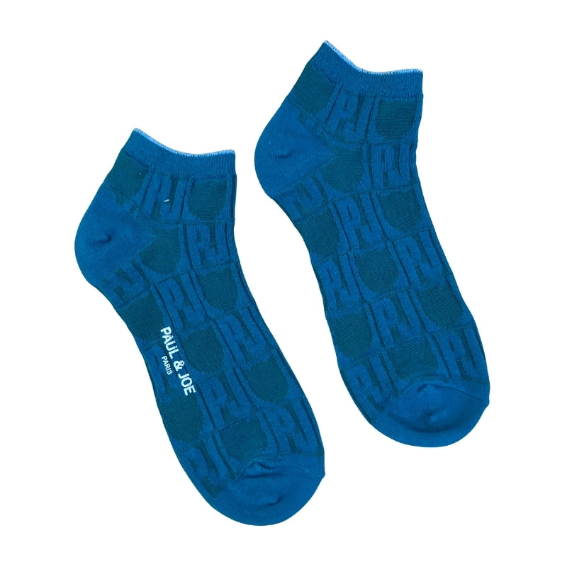 【メンズ】PJ＆猫シルエット総柄　ショート丈ソックス（ダークグリーン）