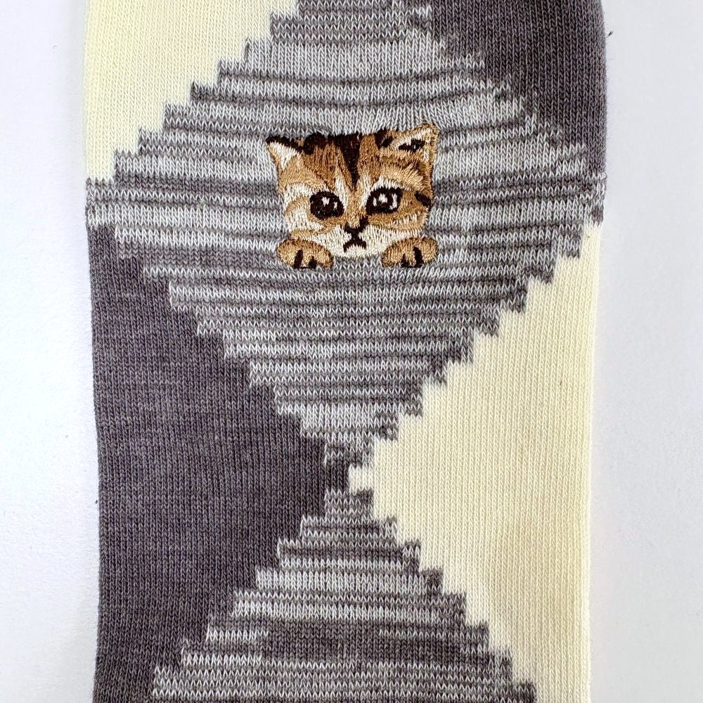 【メンズ】アーガイル柄ヌネット刺繍　メンズソックス