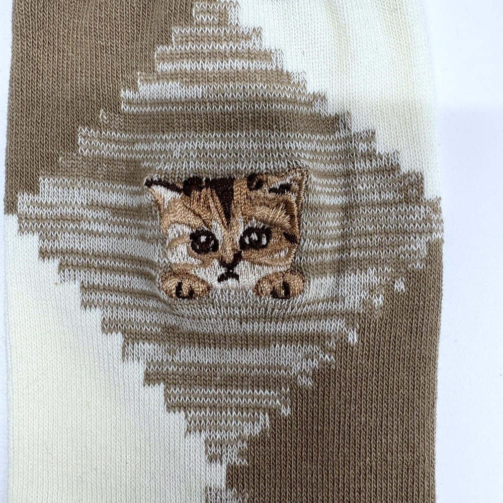 【メンズ】アーガイル柄ヌネット刺繍　メンズソックス