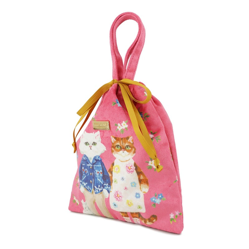 VELVET POUCH　巾着ポーチ（ピンク）